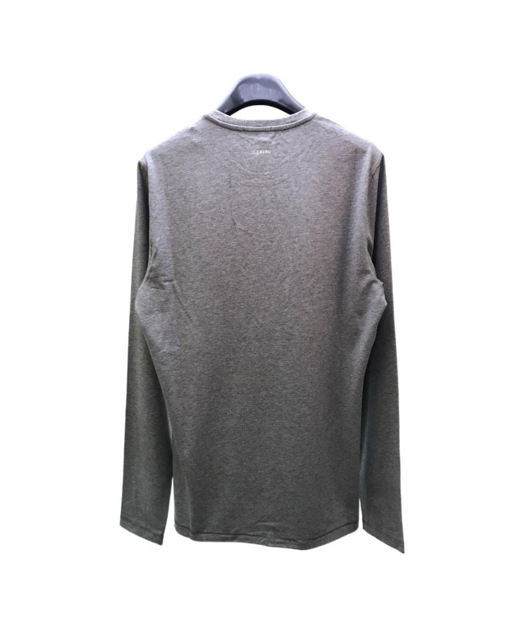 Iceberg Gray Round Collar And Long-Sleeved T-Shirt for men
