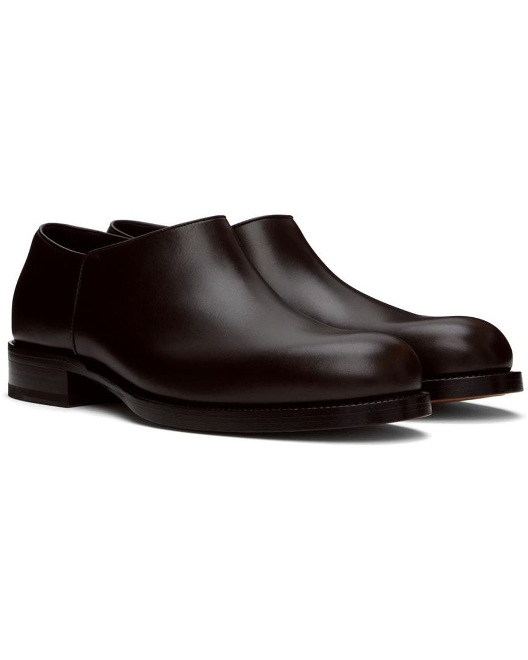 The Row Brown Round-Toe Loafers for men