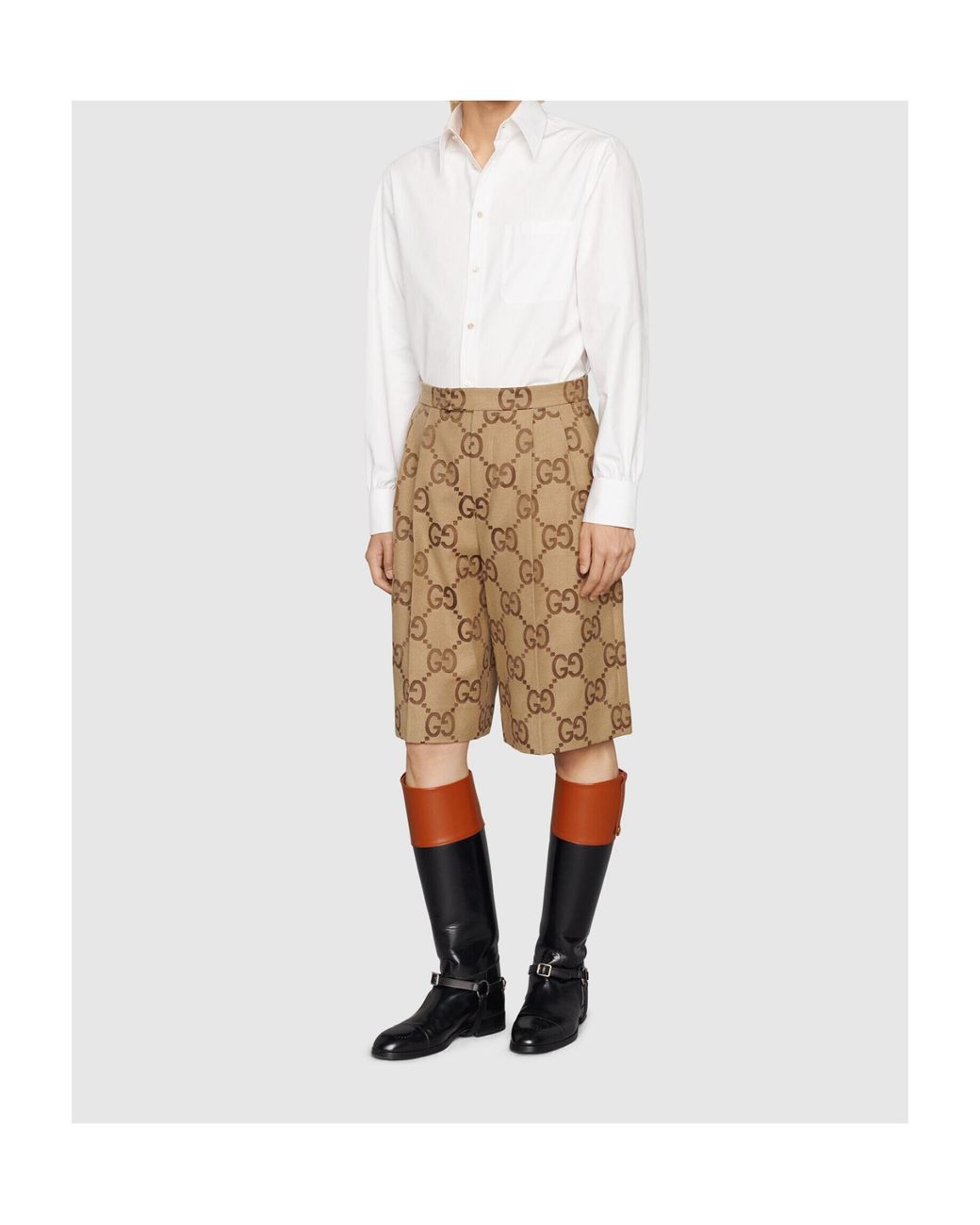 Gucci Natural Jumbo Gg Shorts for men
