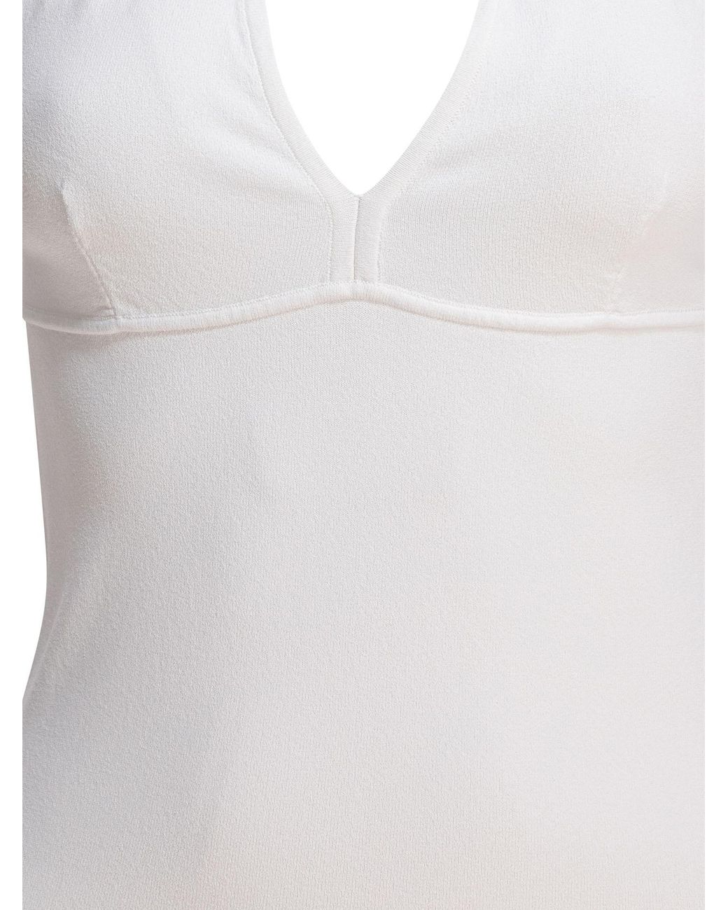 Max Mara White Armida1234 V-Neck Sleeveless Top