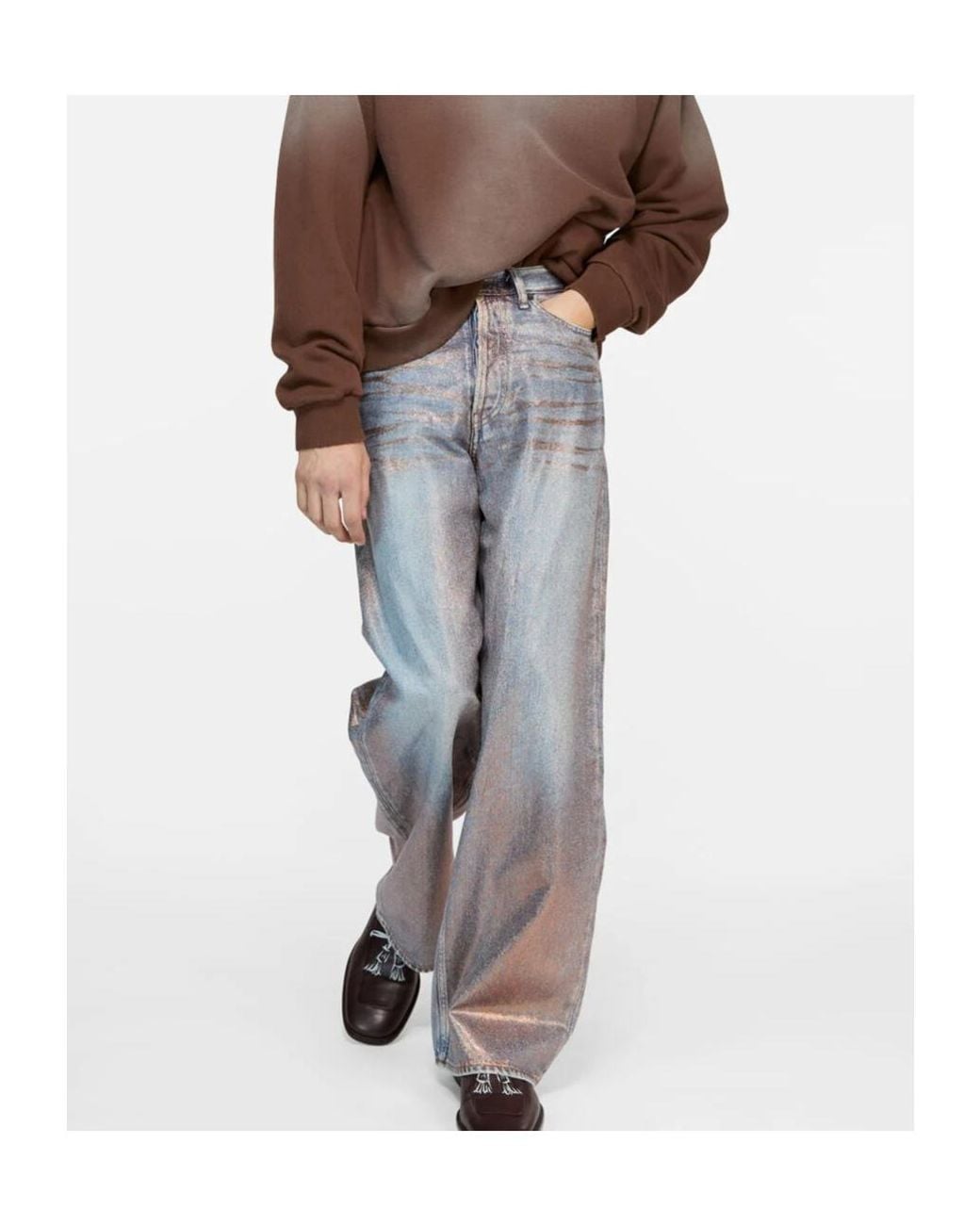 Acne Blue 1981 Loose Glitter Jeans for men