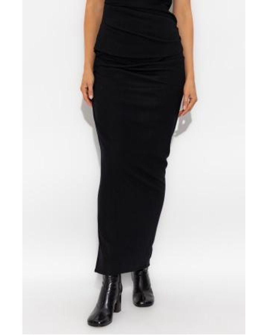 Entire studios Black Draped Wool Skirt