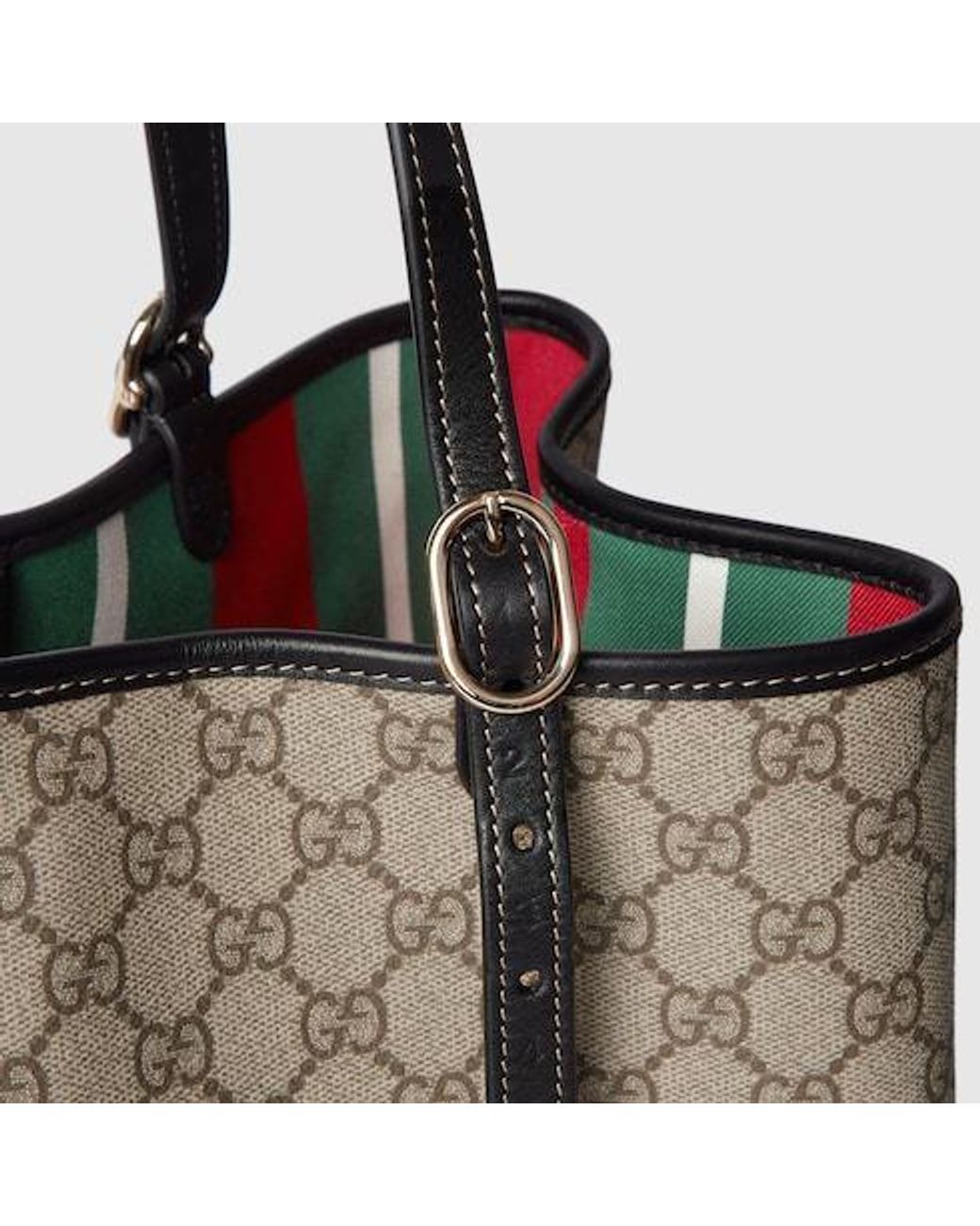 Gucci Natural Gg Emblem Large Tote Bag
