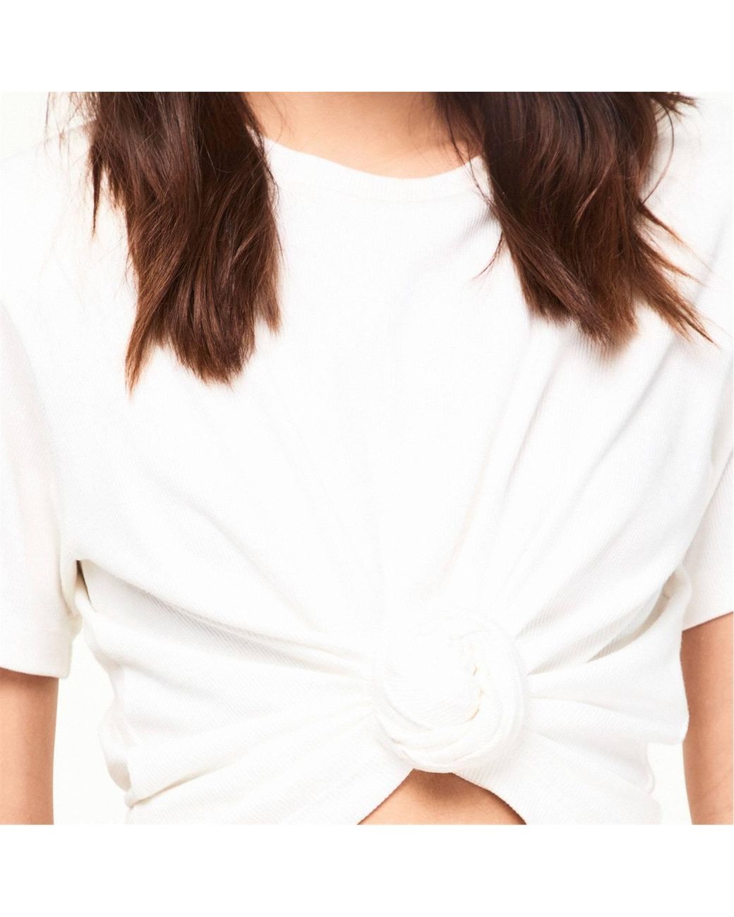 Magda Butrym White Knotted Crop Top
