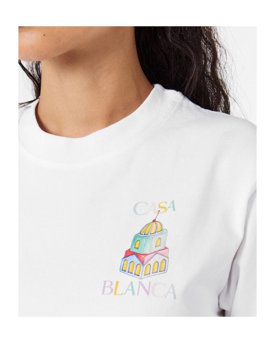 Casablanca White Round-Neck Printed T-Shirt