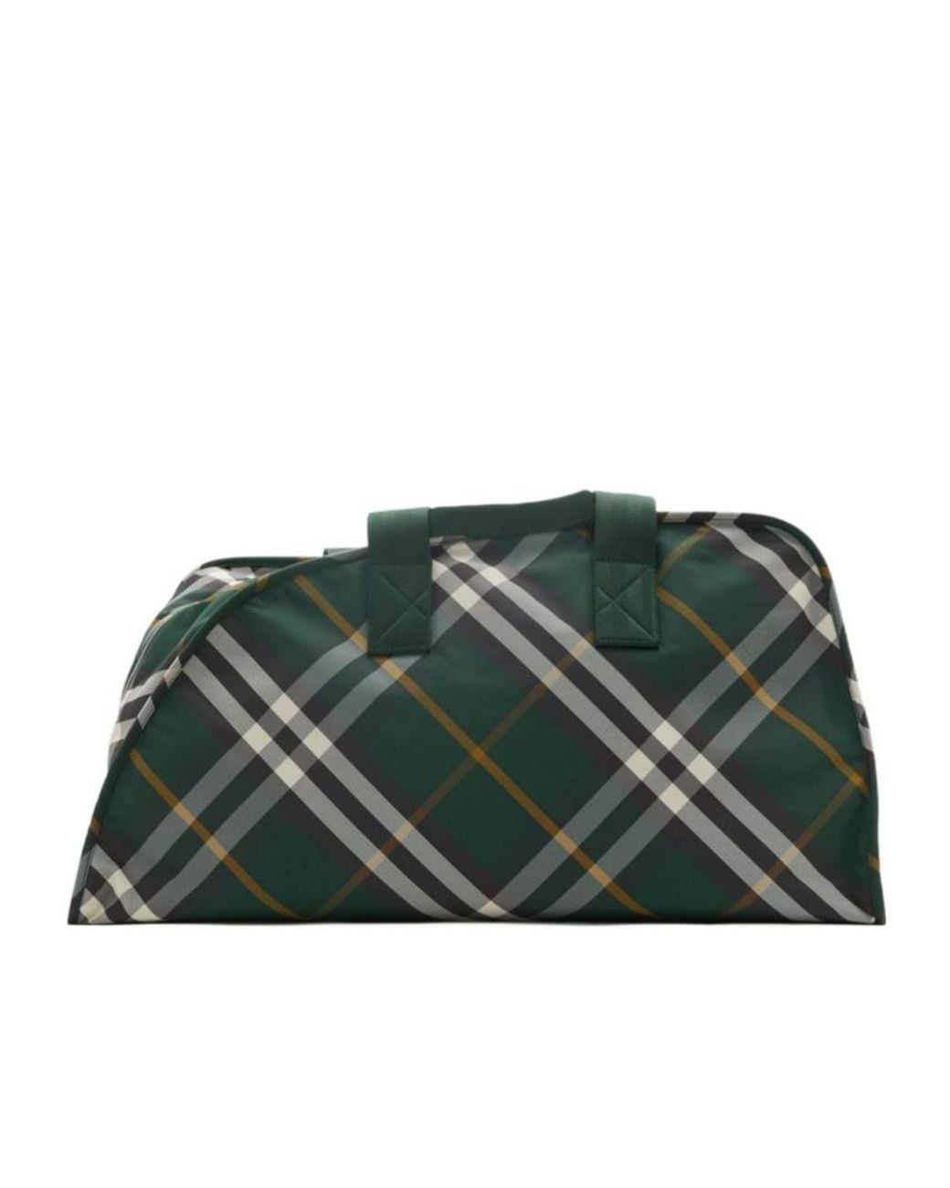 Burberry Green Shield Checkered Large Duffle Bag for men