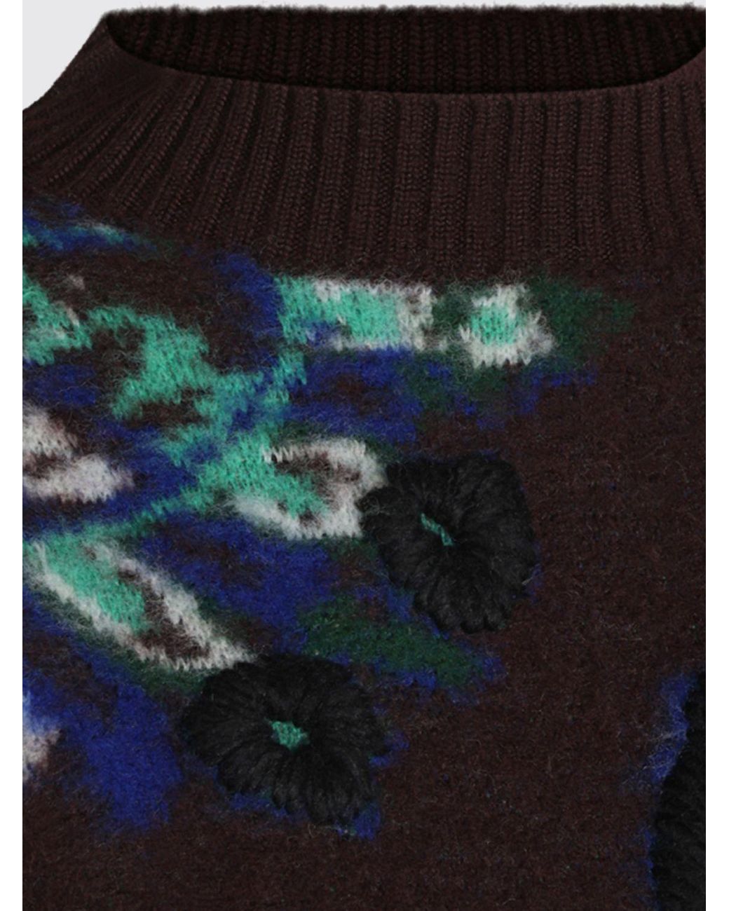 Sacai Blue Floral Intarsia Sweater