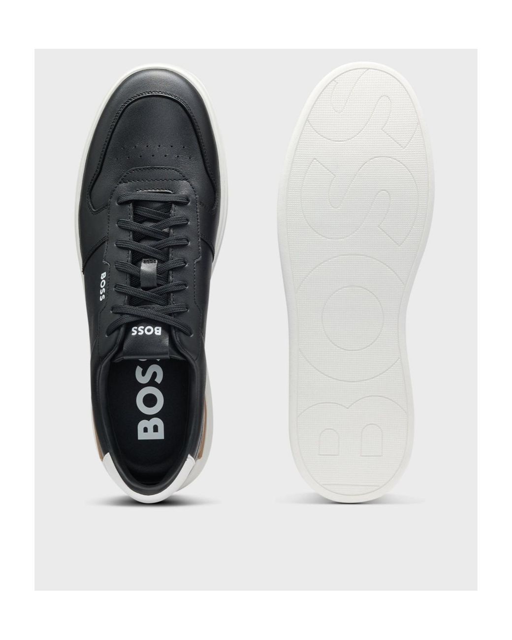 Boss Black Leather Clint Sneakers for men