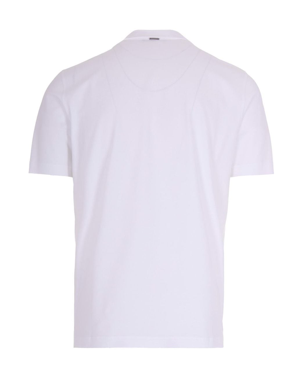 Herno White Button Detailed Short-Sleeved Polo Shirt for men