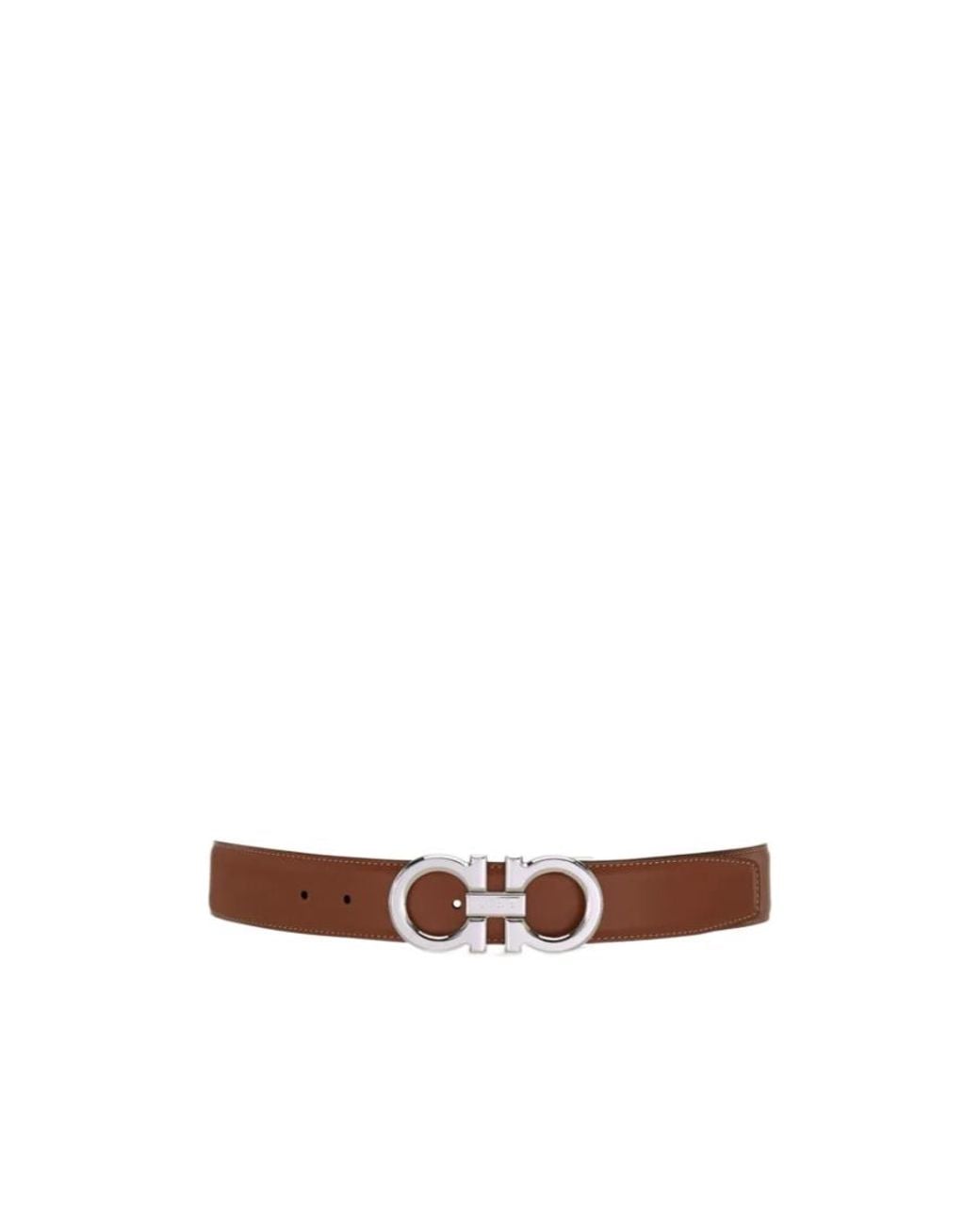 Ferragamo White Ferragamo Reversible Gancini Buckle Belt for men