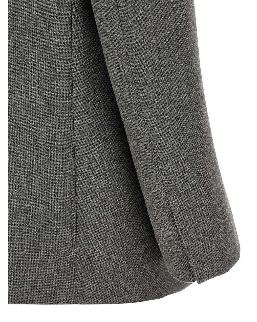 Jil Sander Gray Double Breasted Tailored Blazer