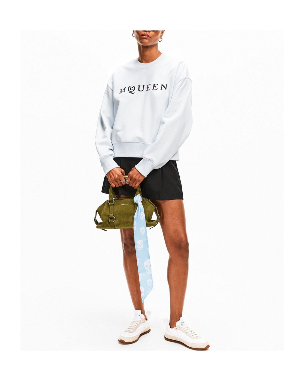 McQueen Blue Logo Crew Sweatshirt