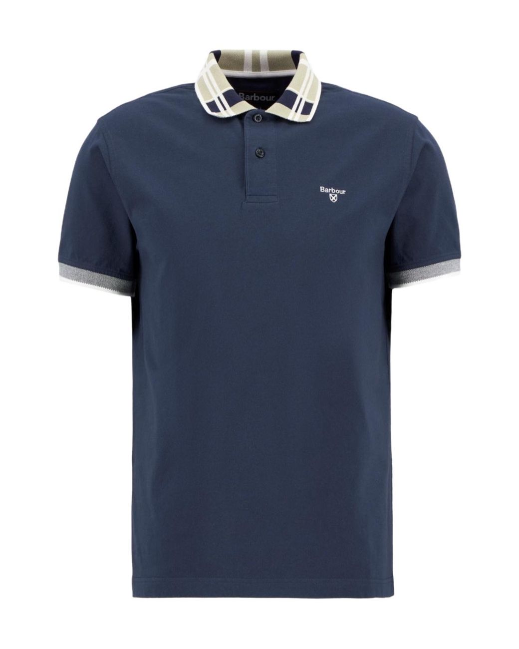 Barbour Blue Logo Embroidered Polo Shirt for men