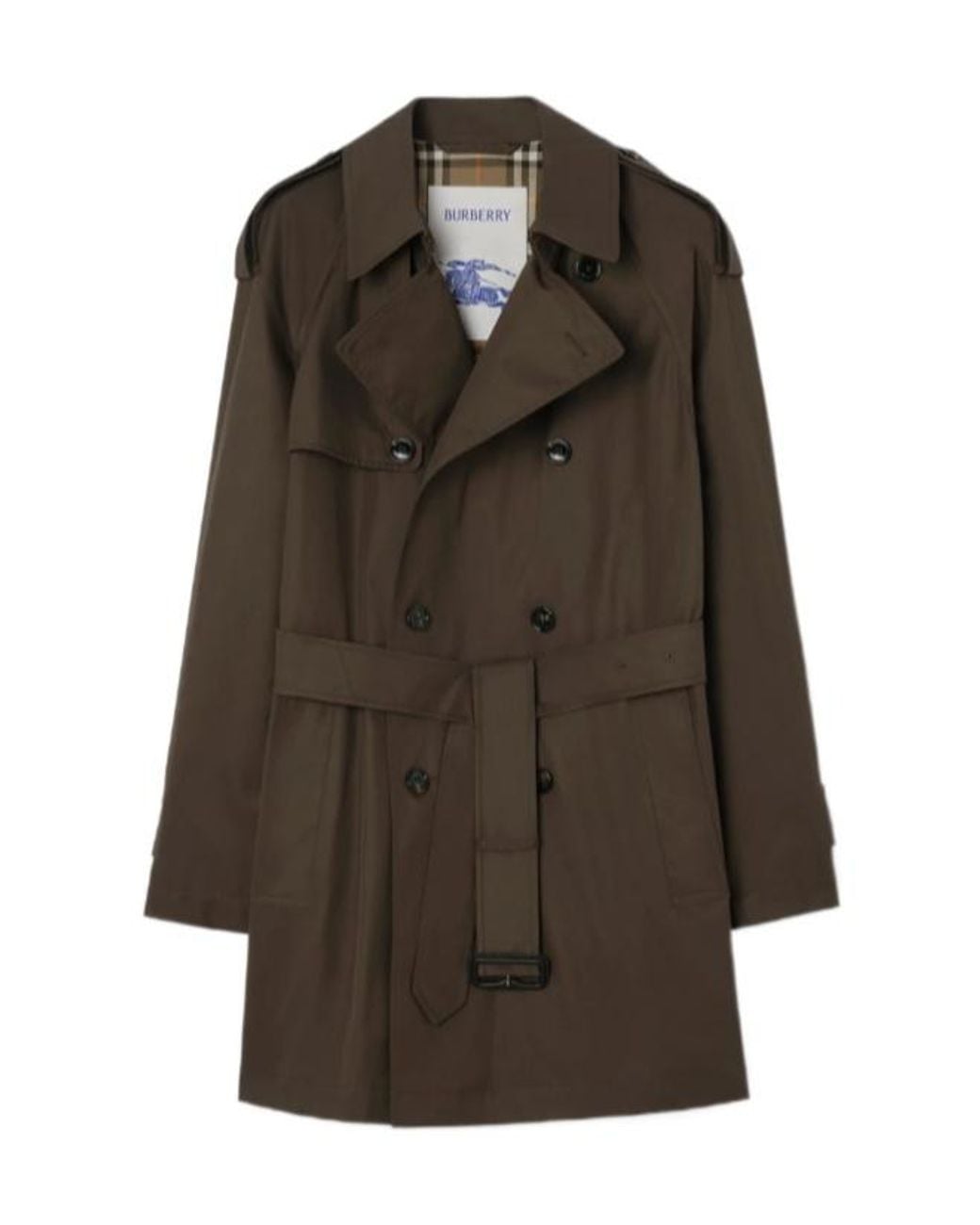 Burberry Brown Mid-Length Gabardine Leadenham Trench Coat for men