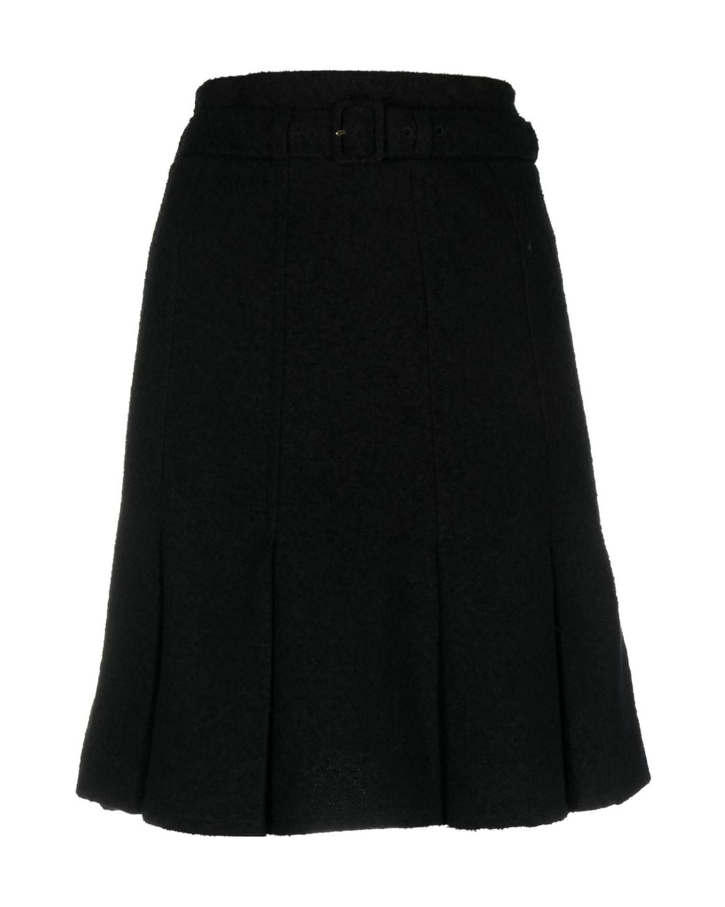 Patou Black Pleated A-Line Skirt