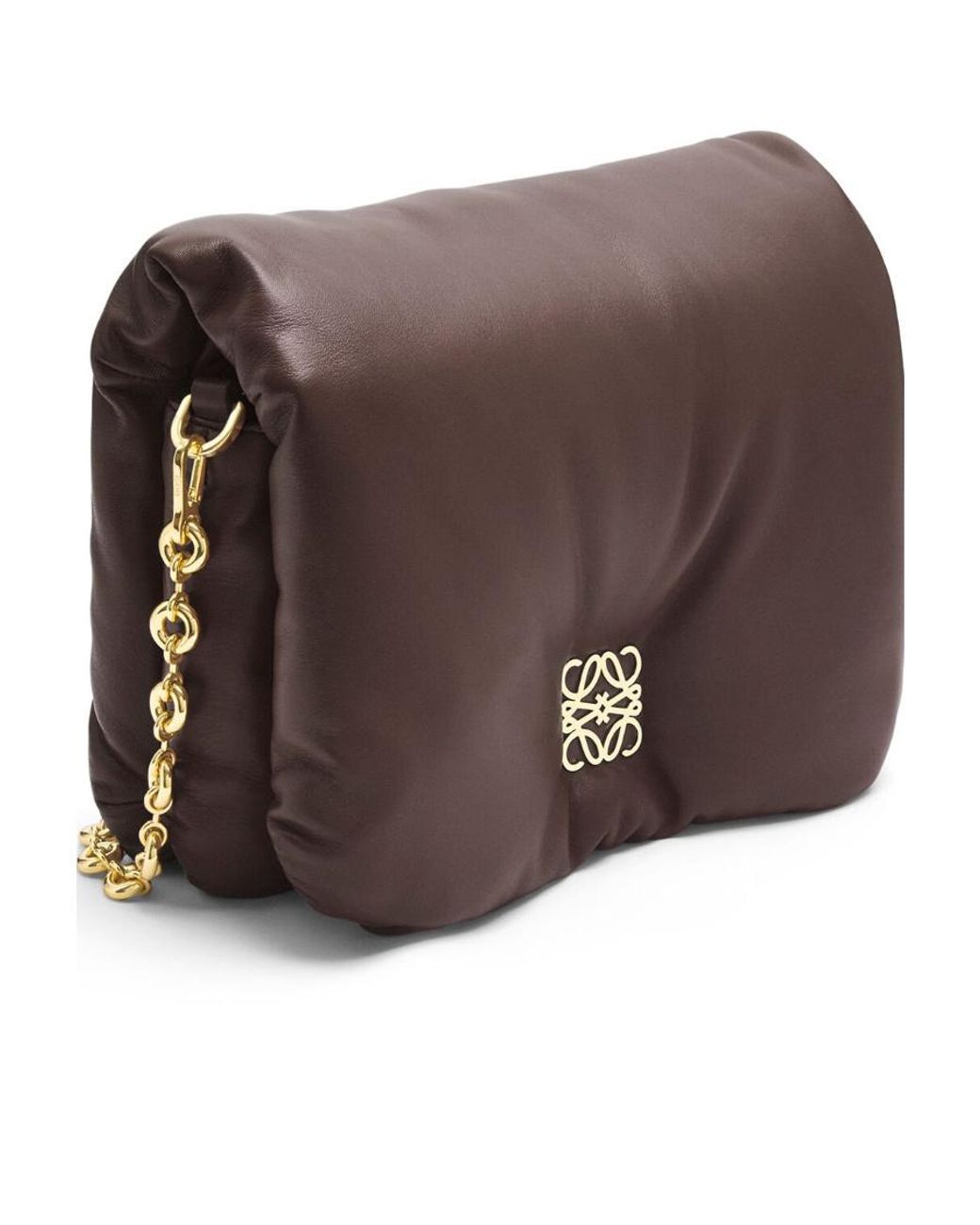 Loewe Brown Goya Puffer Chained Shoulder Bag