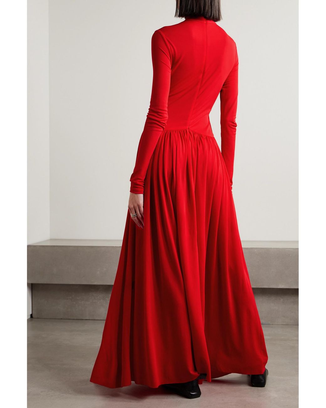 Proenza Schouler Red Wrap-Effect Jersey Maxi Dress