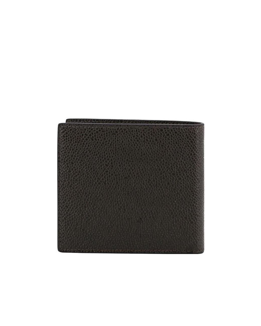 Thom Browne Black Pebble Textured Bifold Wallet for men
