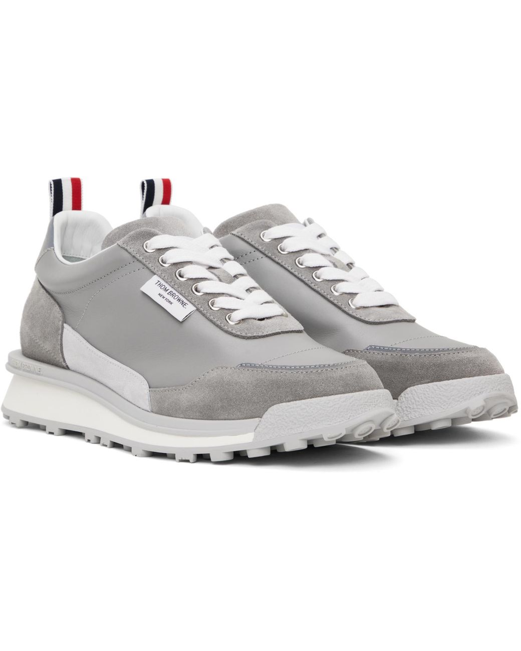 Thom Browne Gray Alumni Lace-Up Sneakers for men