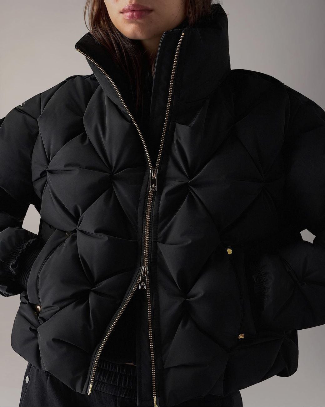 Moose Knuckles Black Glint Tufted Down Puffer