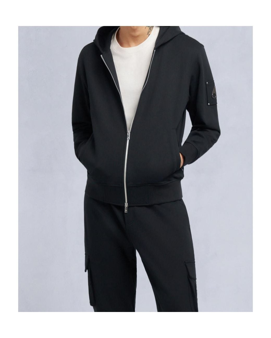 Moose Knuckles Black Hartsfield Zip-Up Hoodie for men