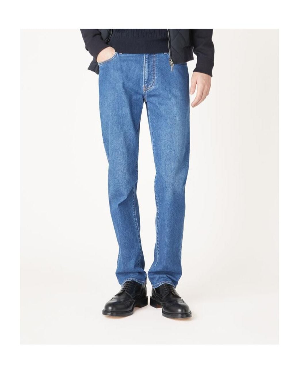 Loro Piana Blue Belt-Loop Jeans for men