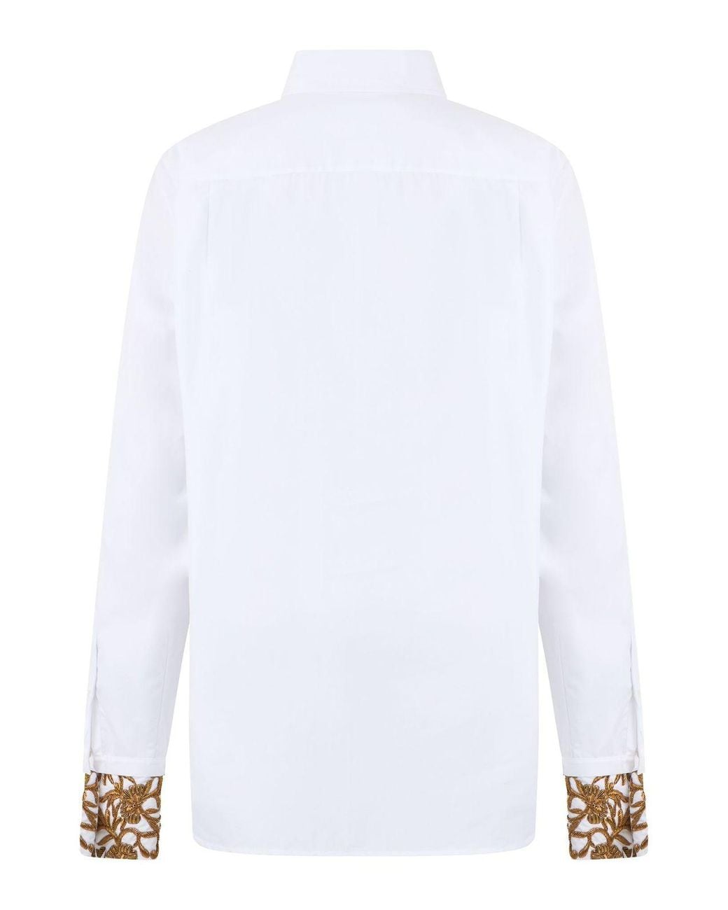 Dries Van Noten White Floral Embroidered Shirt
