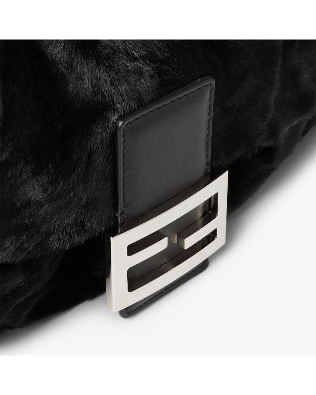 Fendi Black Baguette Soft Medium Shoulder Bag