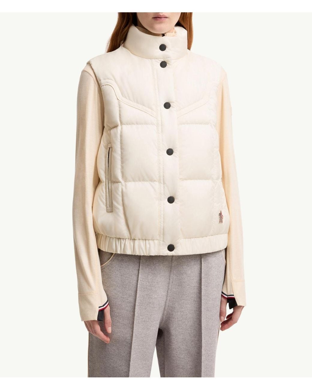 Moncler White Doucy Quilted Down Vest