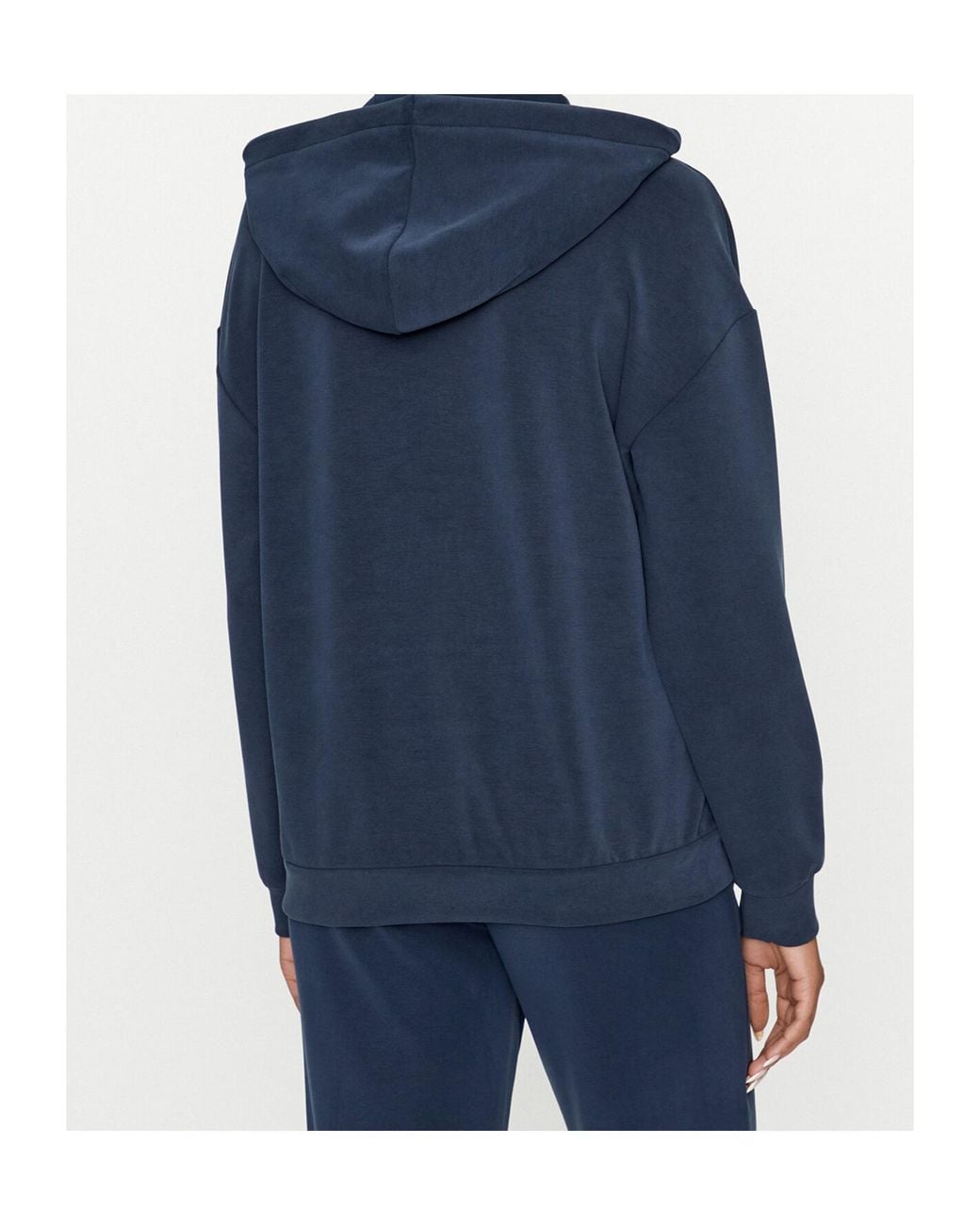 EA7 Blue Logo Hooded Zipper Sweatshirt