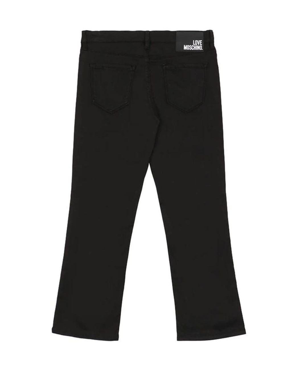 Moschino Black Mid-Rise Cropped Denim Pants