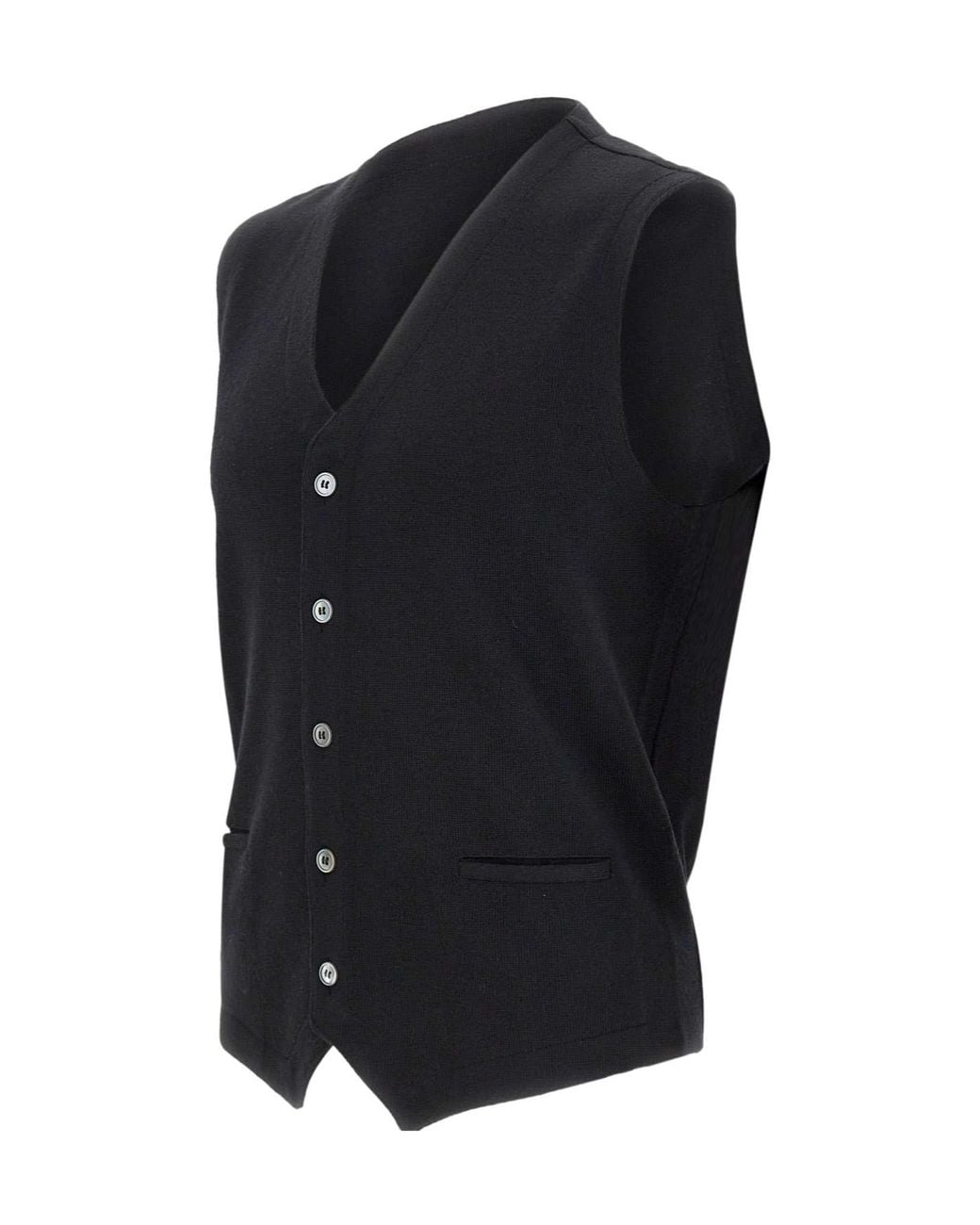 Gran Sasso Blue V-Neck Buttoned Knitted Vest for men