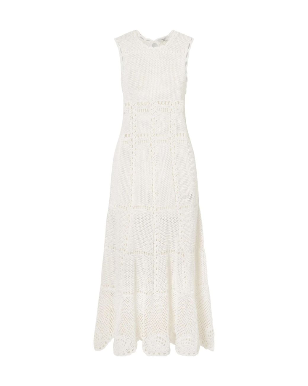 Erdem White Crocheted Cotton Midi Dress