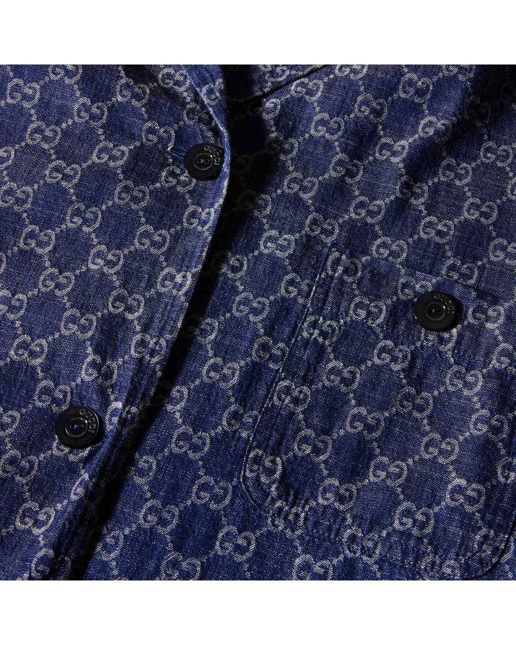 Gucci Blue Loose Jacquard Blazer