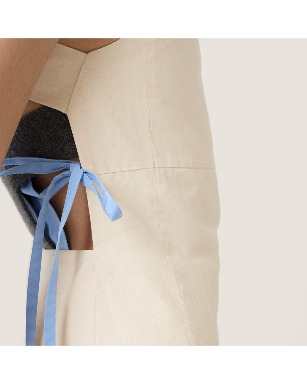 Miu Miu Natural Cotton Embellished Apron Mini Dress