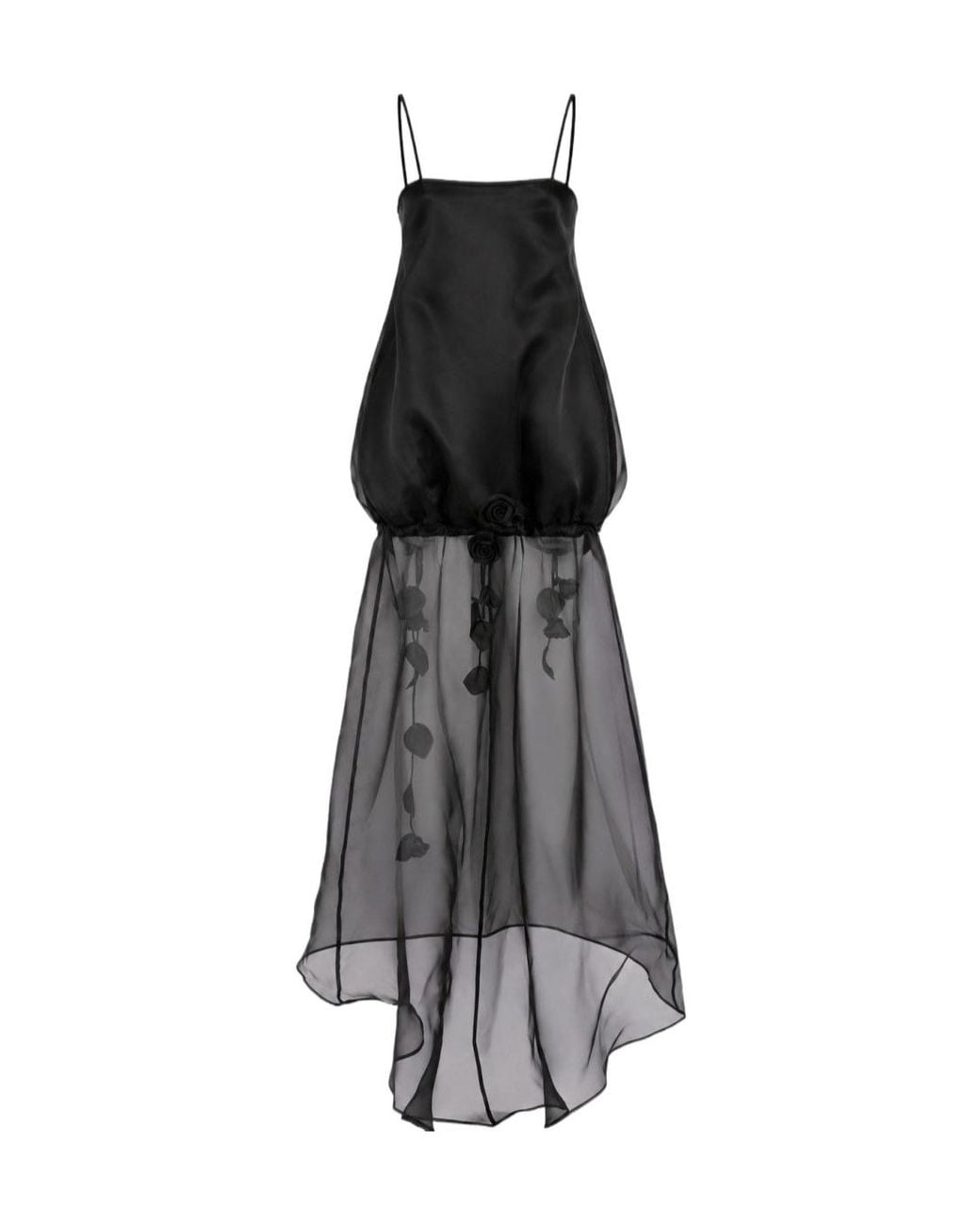 GIUSEPPE DI MORABITO Black Spaghetti-Strap Dress