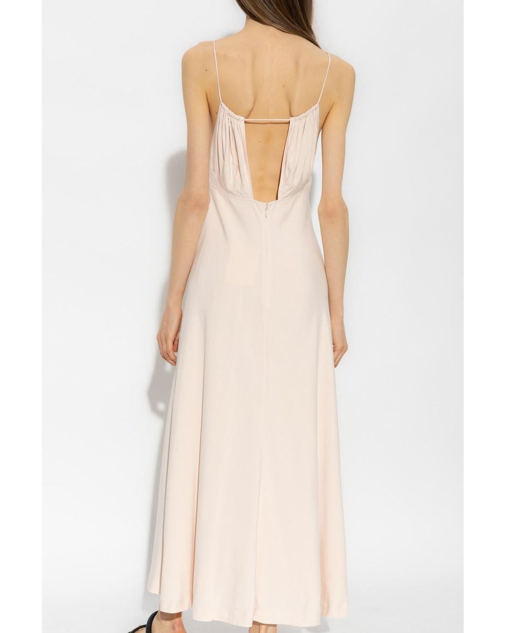 Totême White Totême Cut-Out Detailed Sleeveless Maxi Dress