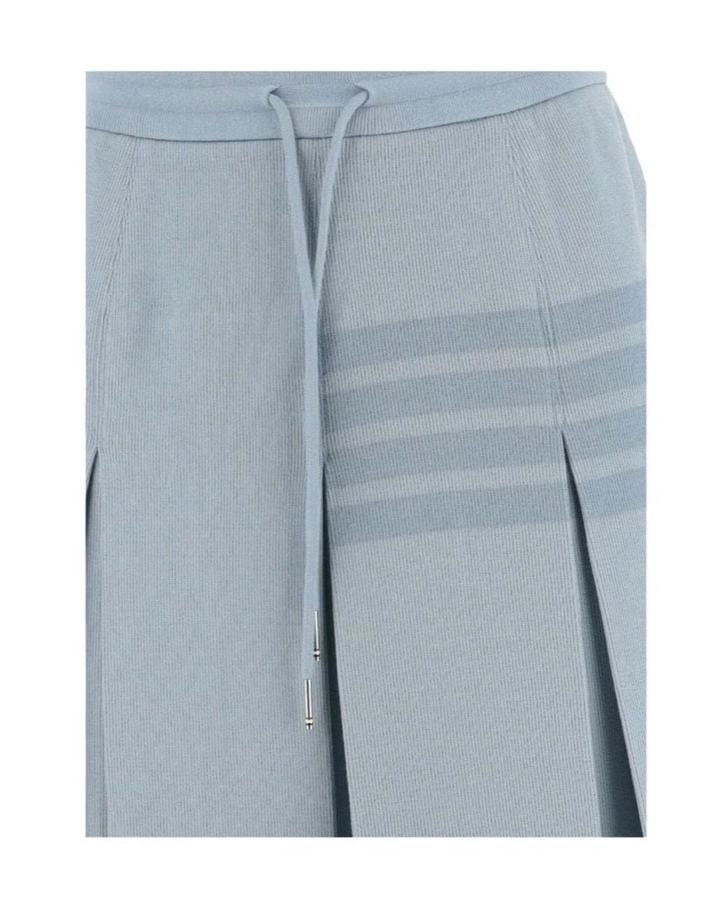 Thom Browne Blue Drawstring Pleated Skirt
