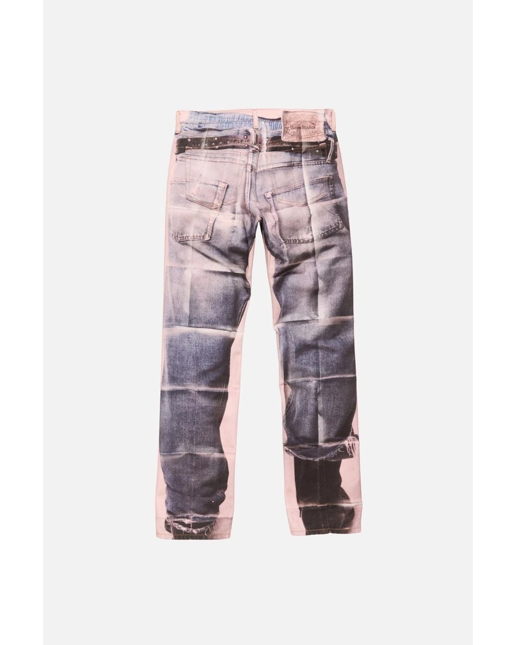 Acne Pink Printed Straight-Leg Jeans for men