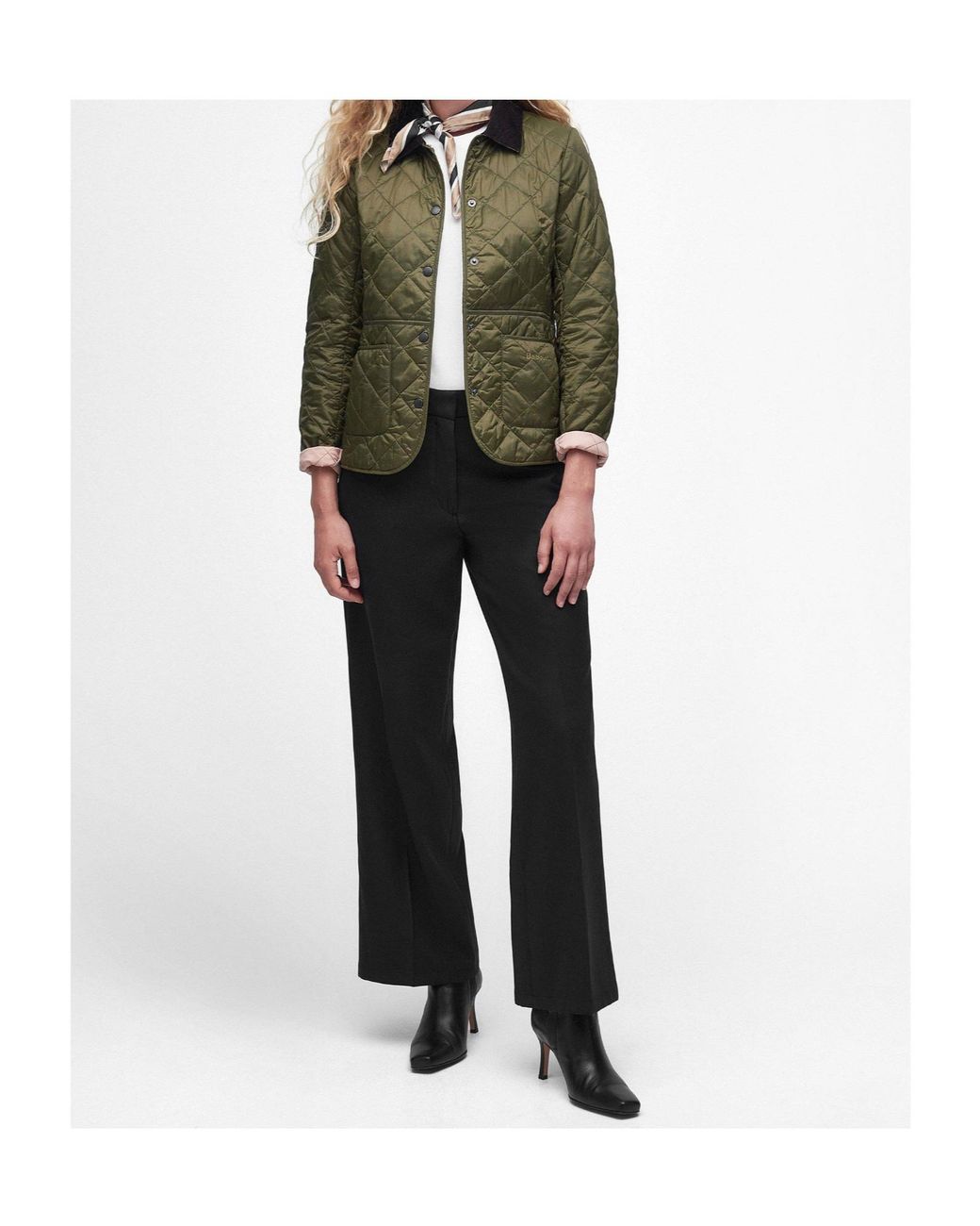 Barbour Green Quilted Long-Sleeved Casual Jacket