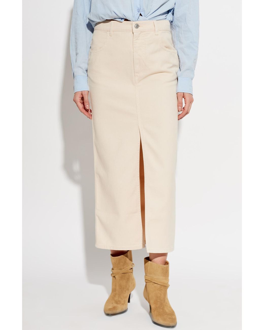 Isabel Marant White 'Faharia' Denim Skirt