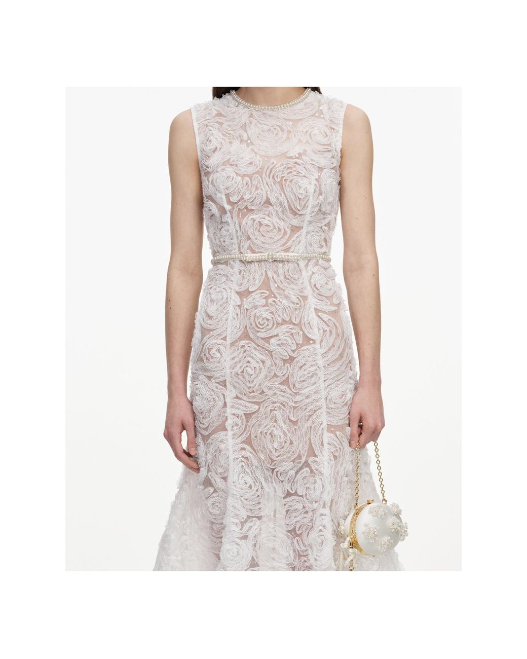 Self-Portrait Multicolor Tulle Lace Midi Dress