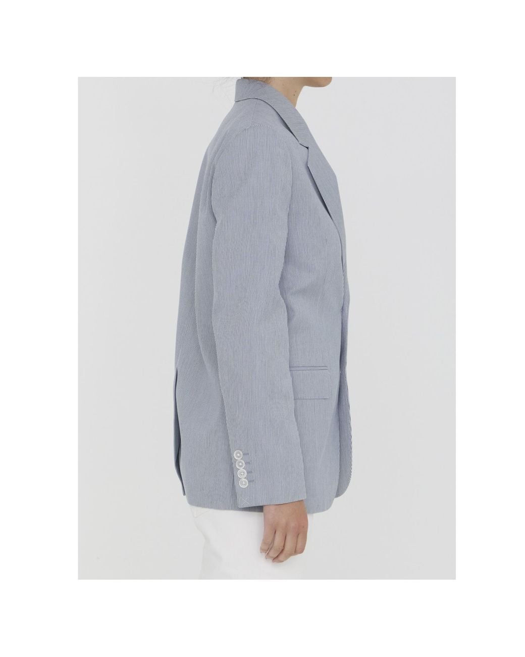 Céline Blue Structured Single-Breasted Jacket