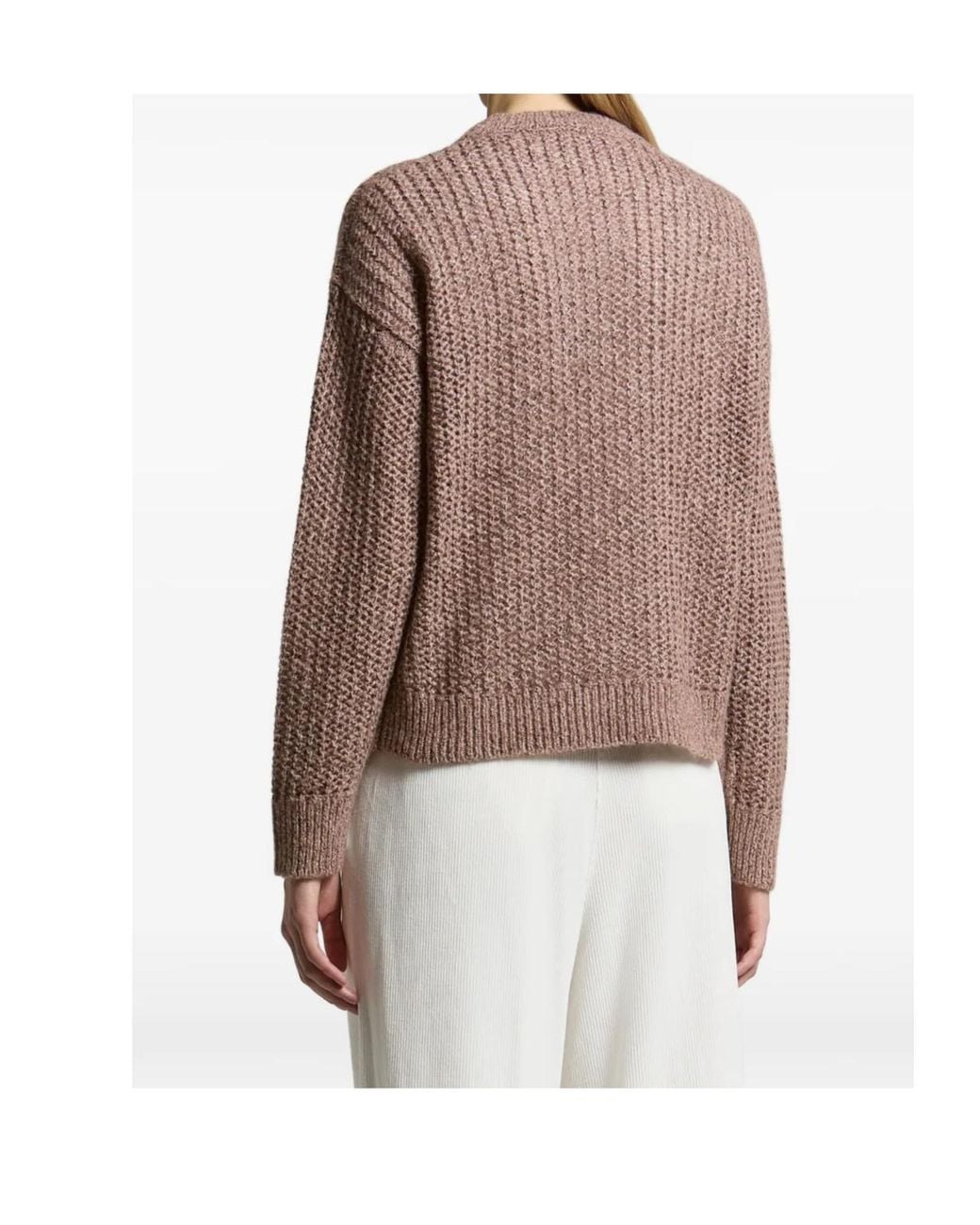 Peserico Brown Sequin-Embellished Knit Sweater