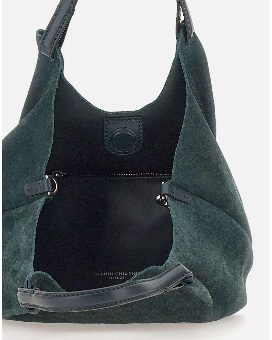 Gianni Chiarini Green Medium Dua Suede Tote Bag