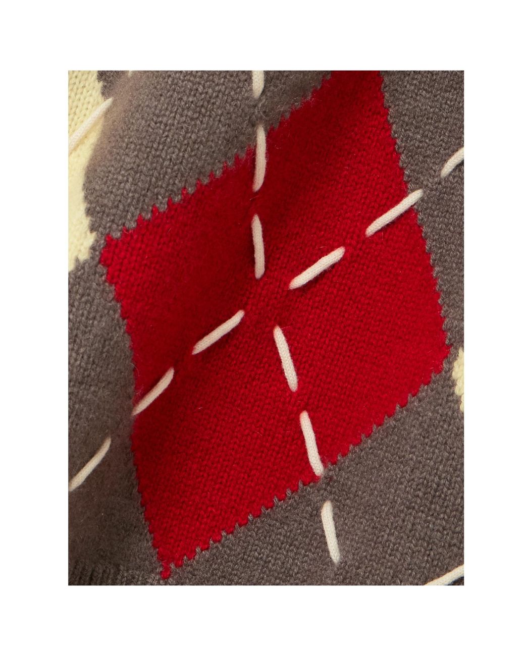 arch4 Gray Courchevel Embroidered Argyle Cashmere Sweater