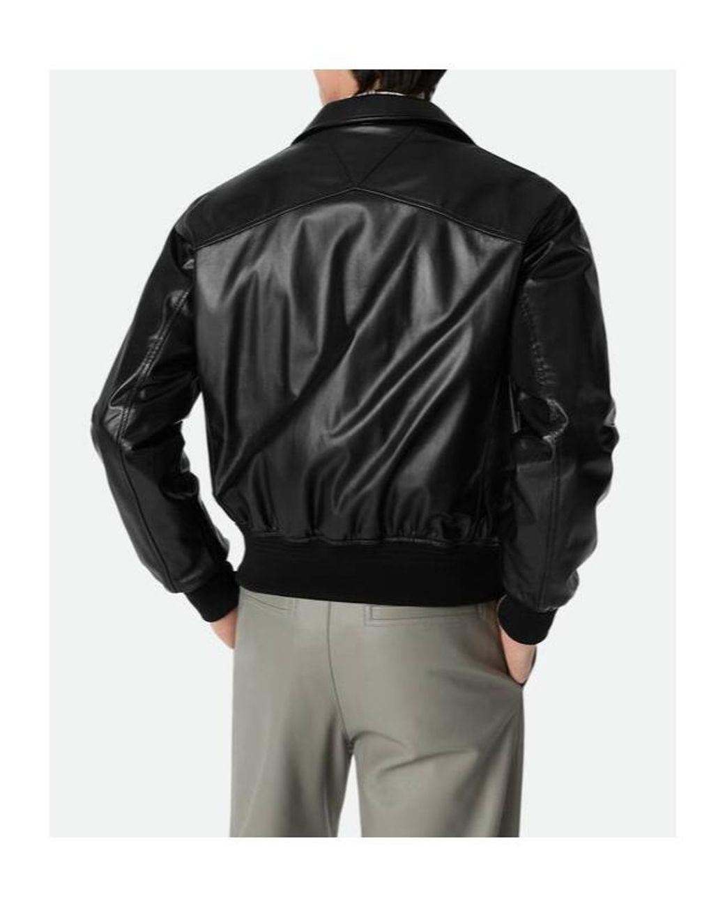 Bottega Veneta Black Leather Jacket for men