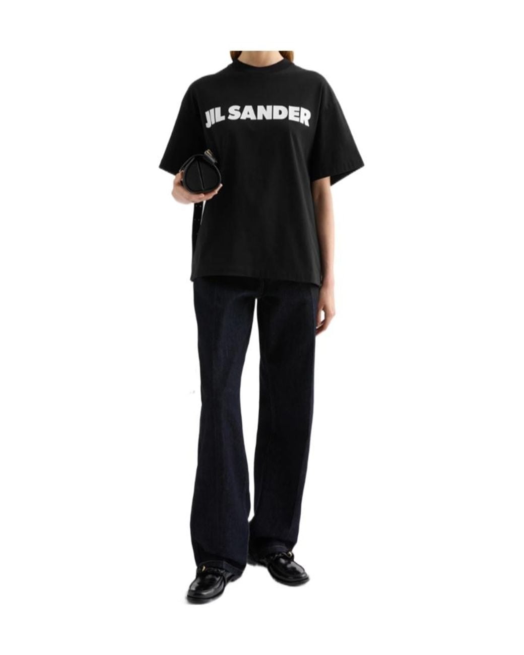 Jil Sander Black Logo Printed T-Shirt