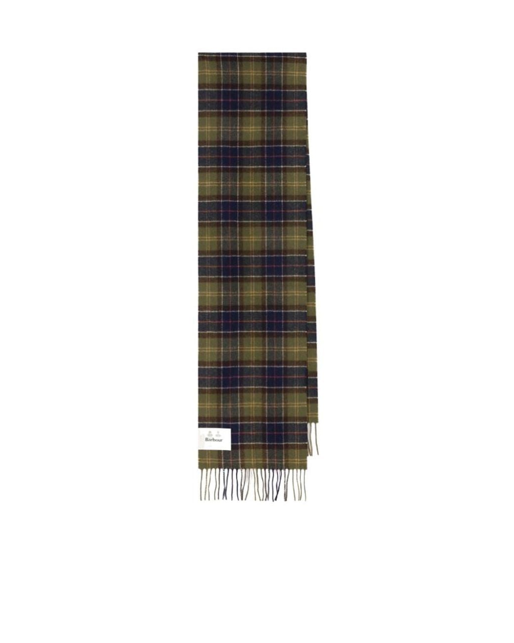 Barbour Black Tartan Fringed Scarf for men