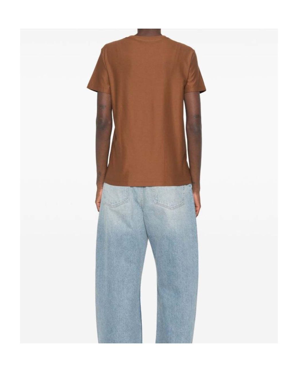 Max Mara Brown Logo Cotton T-Shirt